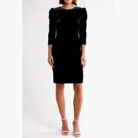 Vince Camuto Dresses & Skirts - Vince Camuto Ruched Velvet Shirred Sheath Bodycon Dress | 10, Black NEW $148